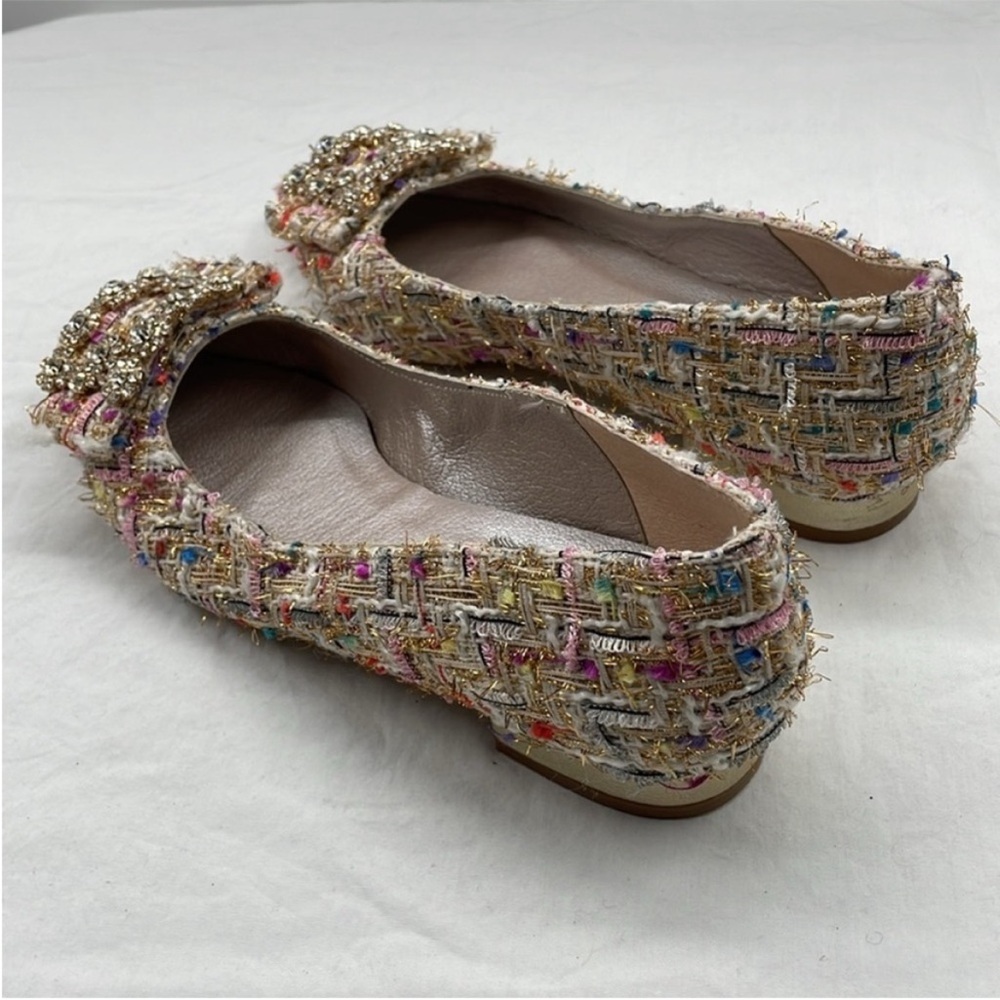 NEW! Anthropologie ELIA B Spain Made Tweed Flats With Jewel Front. EU36. - Picture 8 of 14